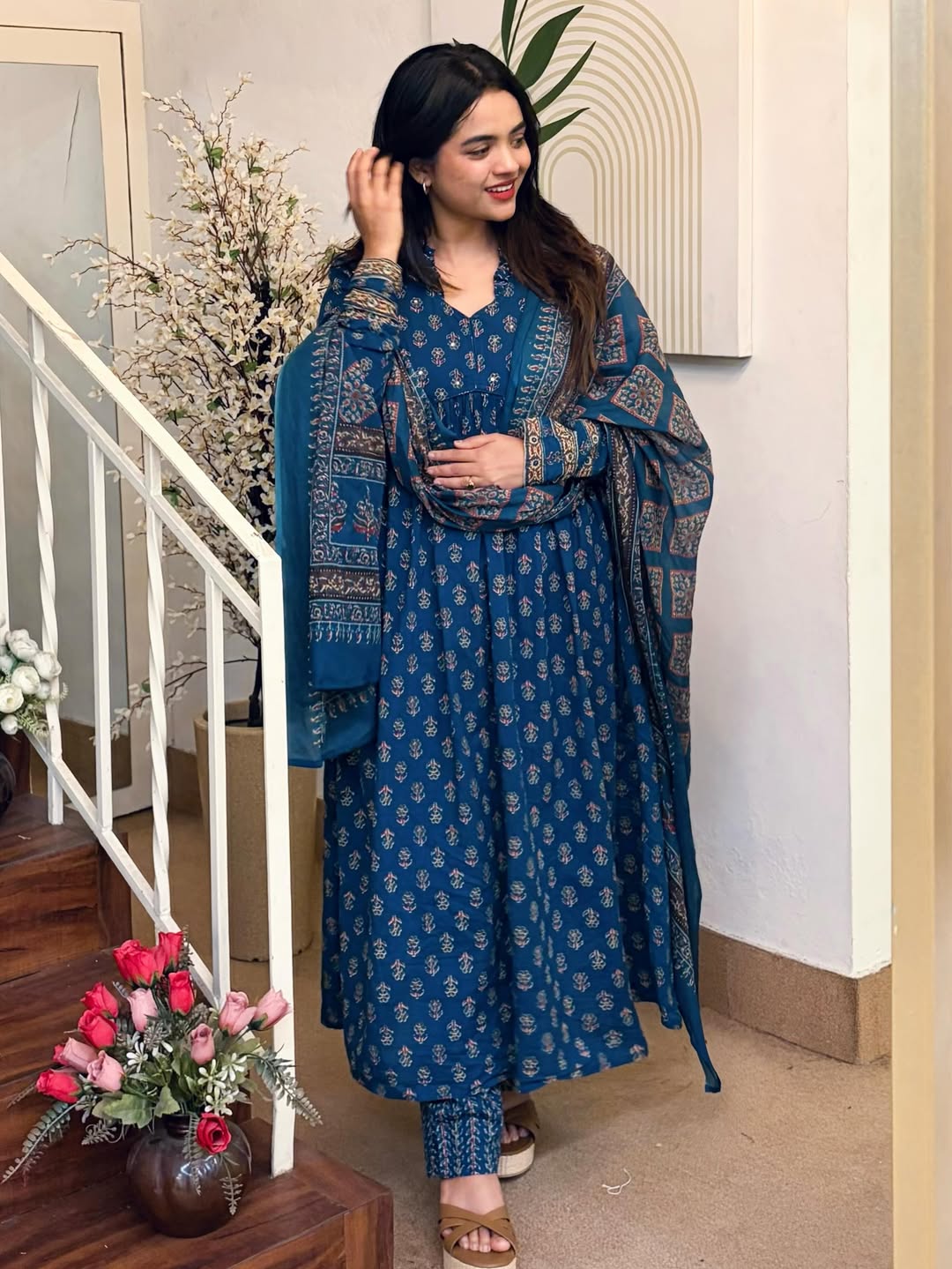 Azrak print cotton suit